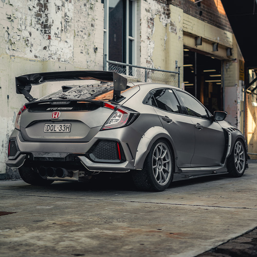 Honda Civic Type-R FK8 Varis Widebody Arising-II Rear Fenders Add-ons 8pcs - Carbonetics