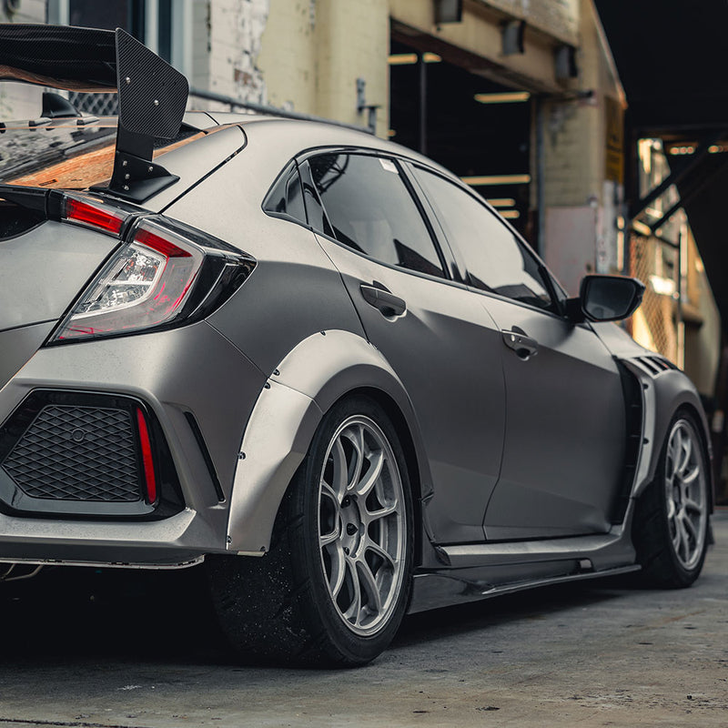 Honda Civic Type-R FK8 Varis Widebody Arising-II Rear Fenders Add-ons 8pcs - Carbonetics