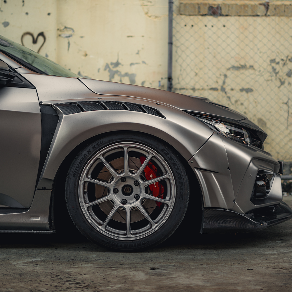Honda Civic Type-R FK8 Varis Widebody Arising-II Front Fenders Add-ons 4pcs - Carbonetics