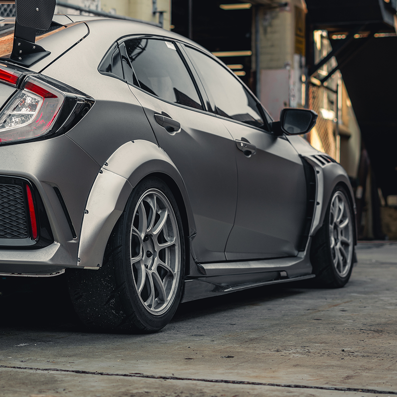 Honda Civic Type-R FK8 Varis Widebody Arising-II Style Side Skirt Underboards - Carbonetics