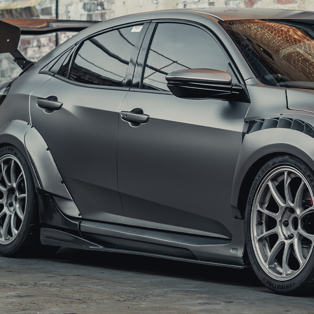 Honda Civic Type-R FK8 Varis Widebody Arising-II Style Side Skirt Underboards - Carbonetics