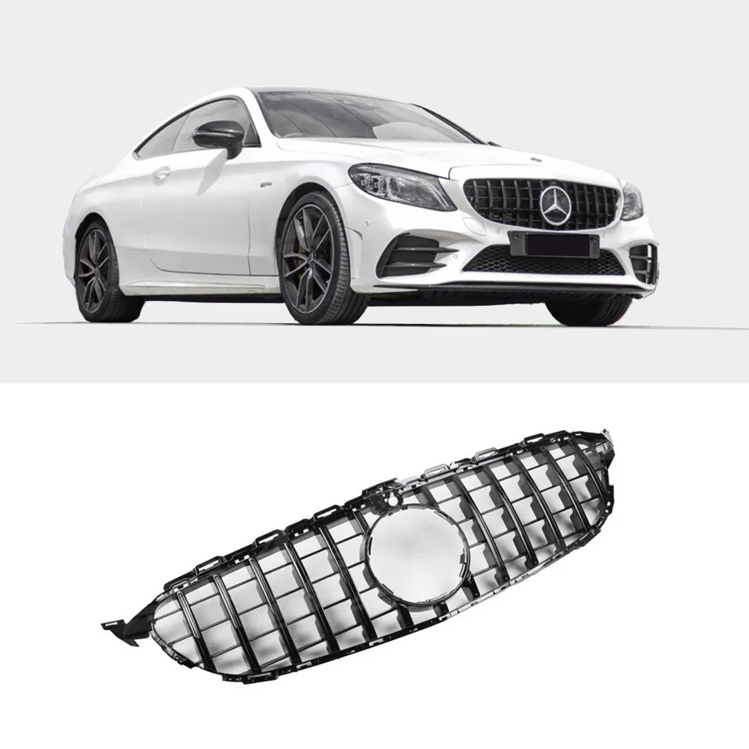 Mercedes Benz GT Style Front Center Bumper Centre Grill Intake Grid Grille C Class W205 C63