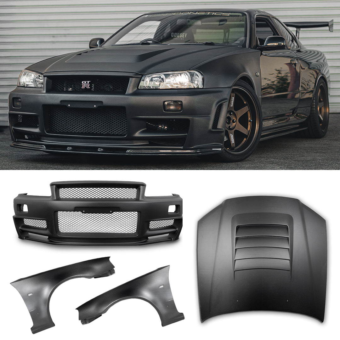 R34 GTR Z-Tune Dry Carbon Front End Kit For Nissan Skyline R34 GTR BNR34