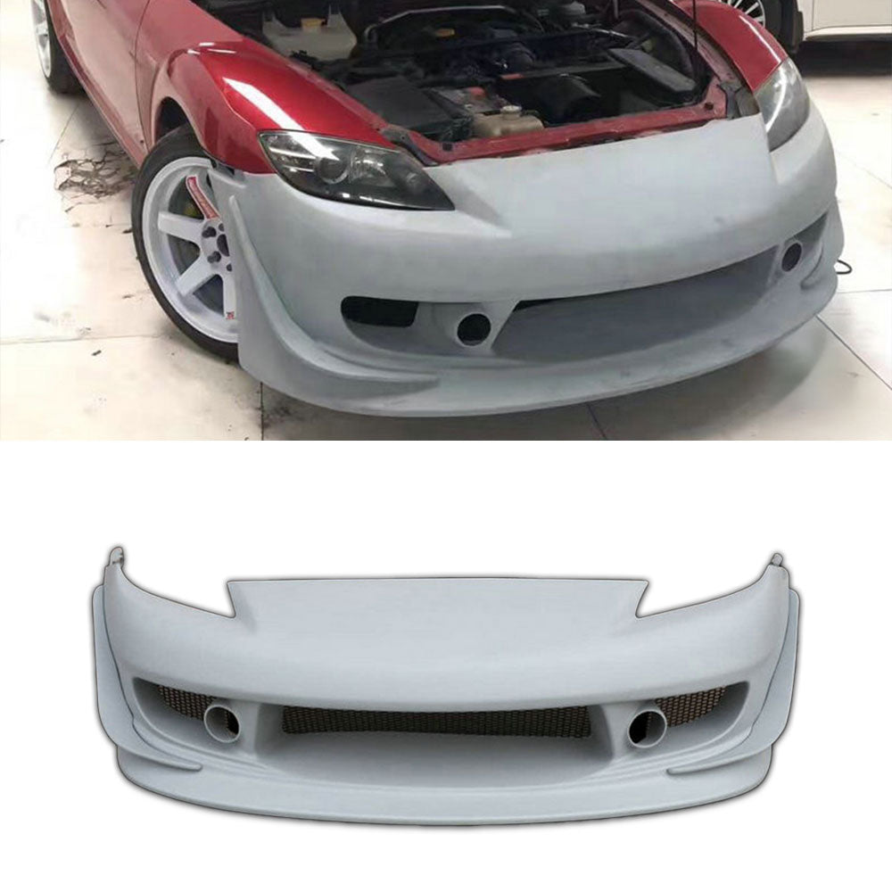 VTX2 Style Front Bumper With Canard For Mazda RX8 SE3P