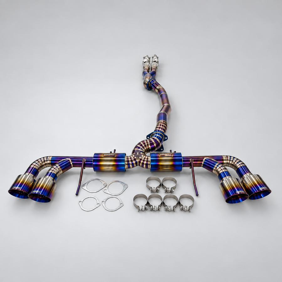 Cirspec Power Nissan R35 GTR 4-inch full titanium exhaust system with midpipe and catless downpipes