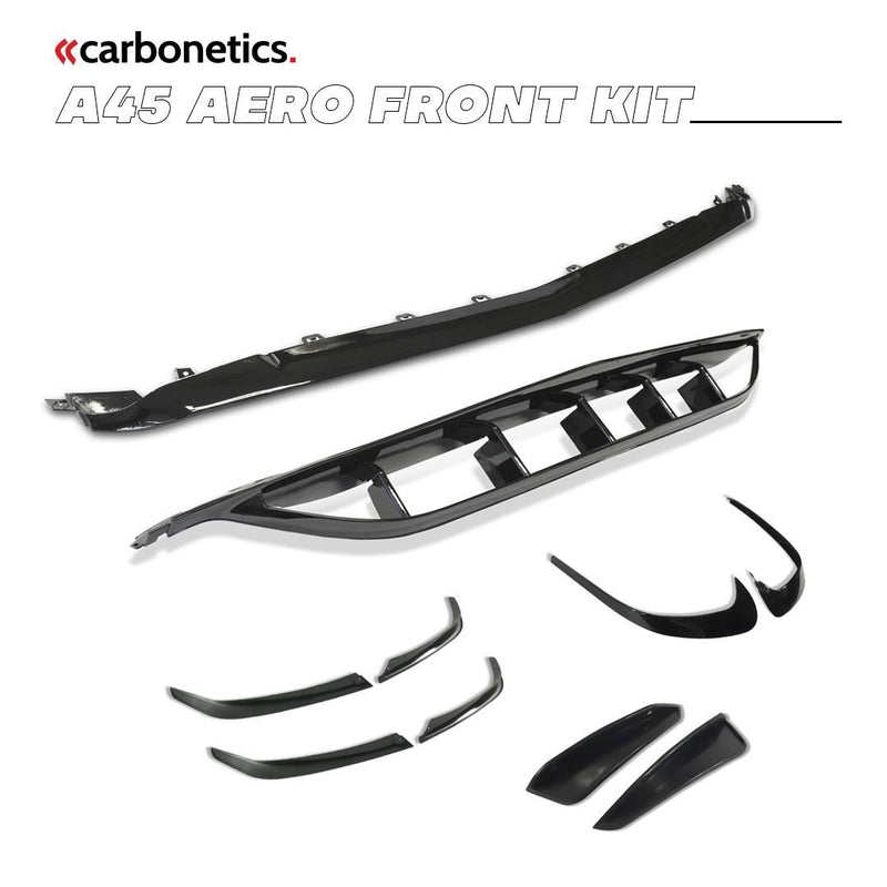 2016-2018 Mercedes Benz W176 A45 Front Aero Kit Abs Gloss Black (8 Piece) Accessories