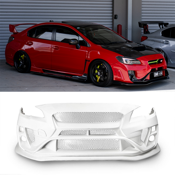 Carbon Fiber Red Trim Front Bumper Lip Spoiler For 2015-2021 Subaru WRX STI 10 thumbnail image