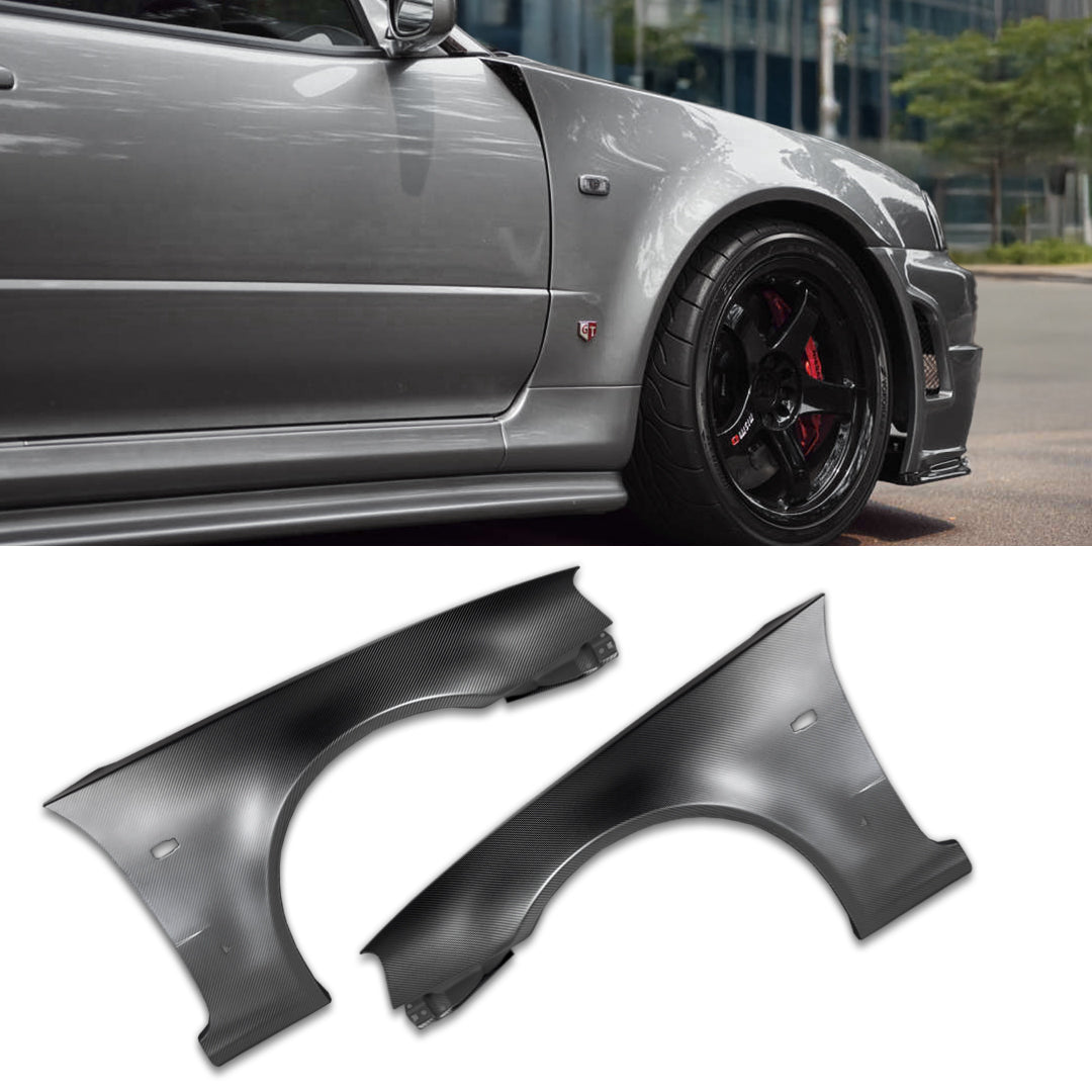 Nissan Skyline R34 GTR Dry Carbon Z Tune Style Carbon Fenders