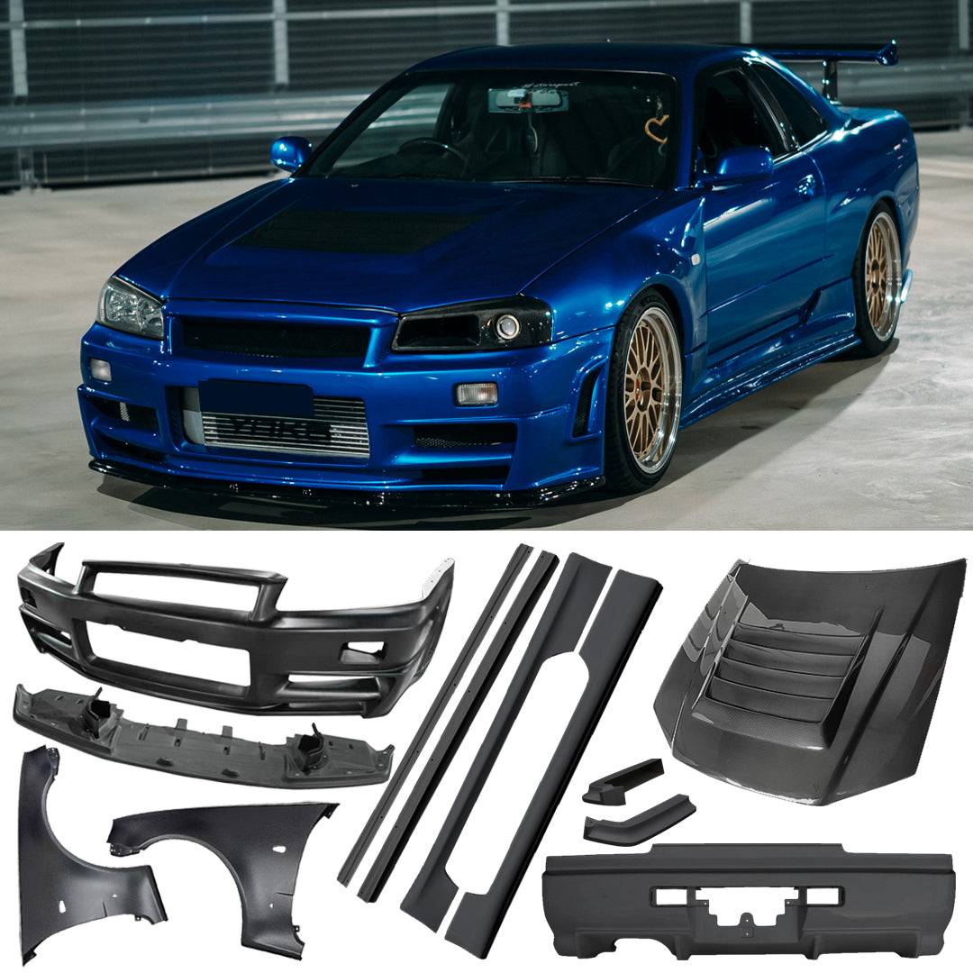 Carbonetics R34 GTR Z-Tune Style Conversion Kit For Nissan Skyline GT & GTT Coupe