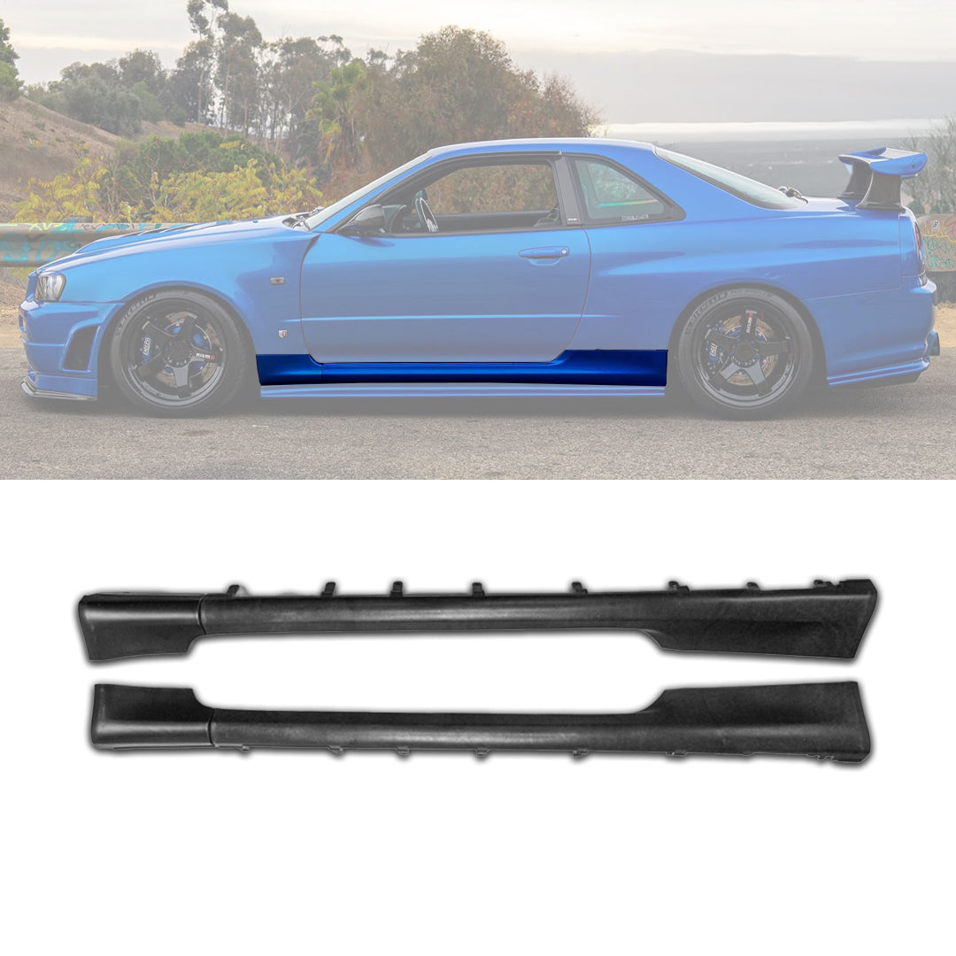 R34 GTR Style ABS Plastic Side Skirts For Nissan Skyline R34 GTR