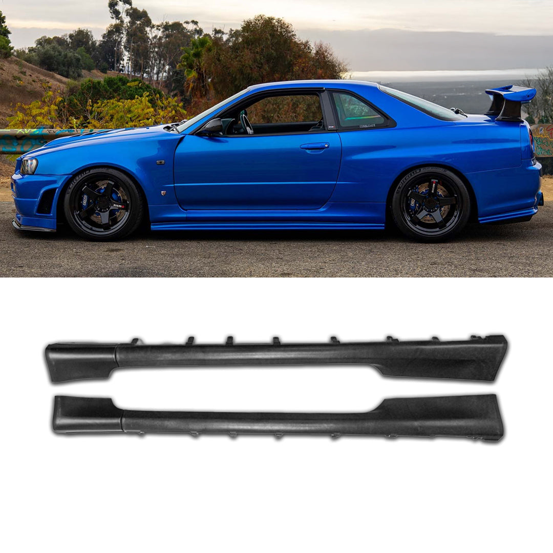 R34 GTR Style ABS Plastic Side Skirts For Nissan Skyline R34 GTR