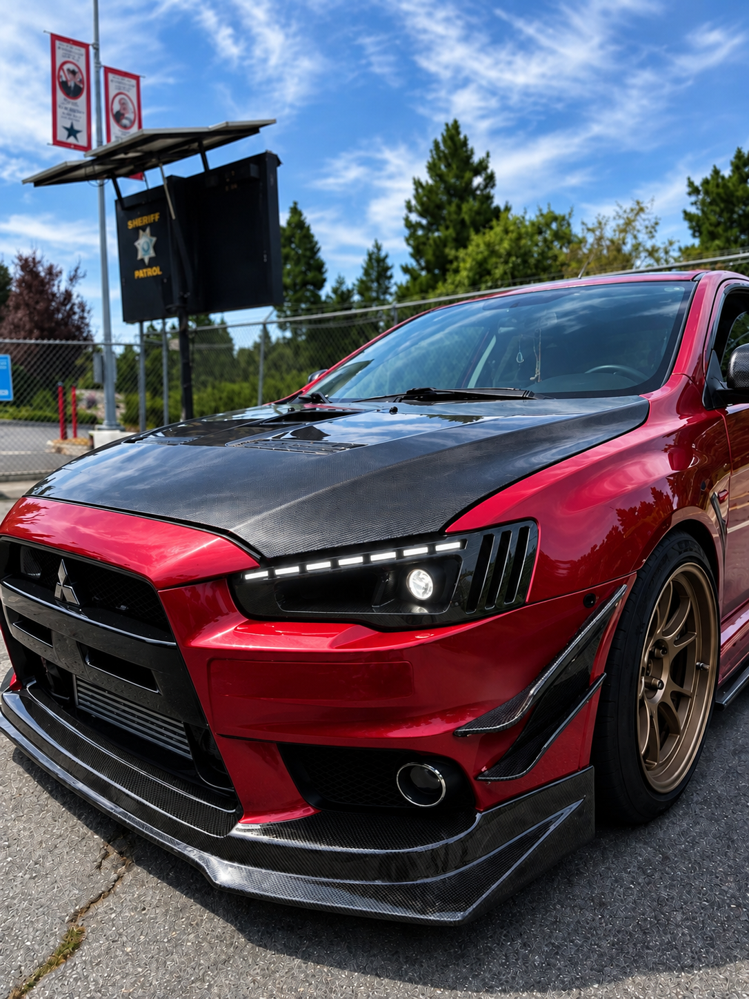 Mitsubishi Lancer CJ / Evolution X APEX Dry Carbon Vented Headlight