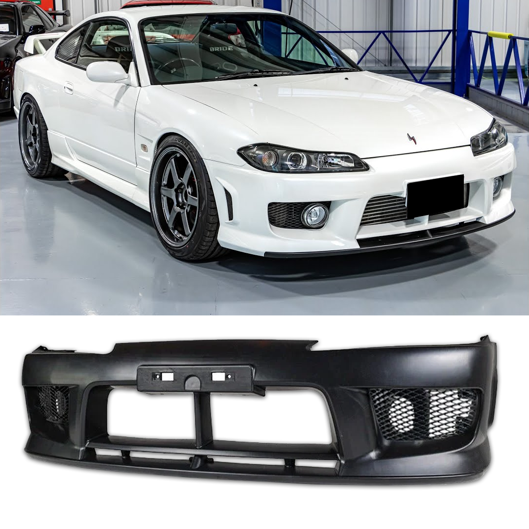AERO Style ABS Plastic Front Bumper with Fog Lamp Holes For 1999-2002 Nissan S15 Silvia Spec R