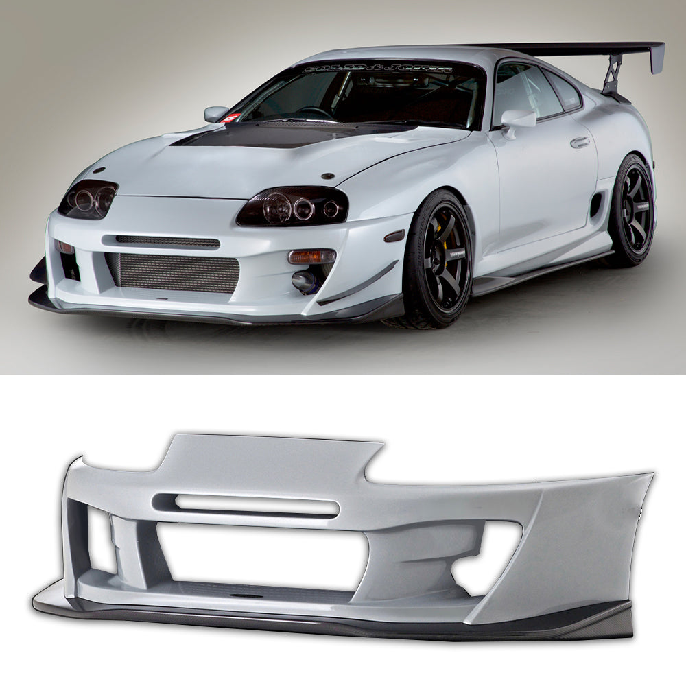 93-02 Toyota Supra JZA80 MK4 Varis Solid Joker Style Front Bumper + Carbon Lip