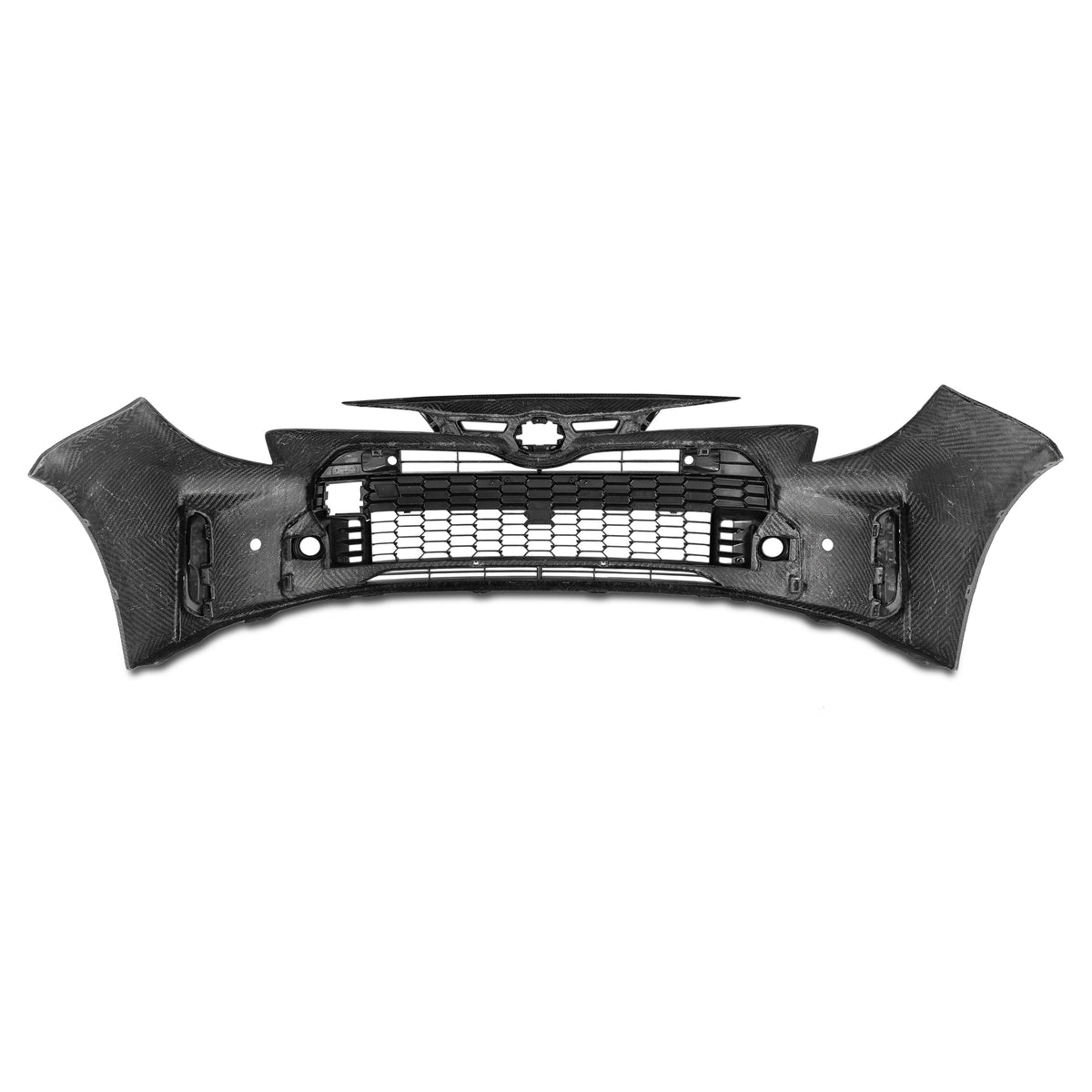 Toyota GR Corolla dry carbon fibre front bumper, rear view showing inner construction and grille mounting areas