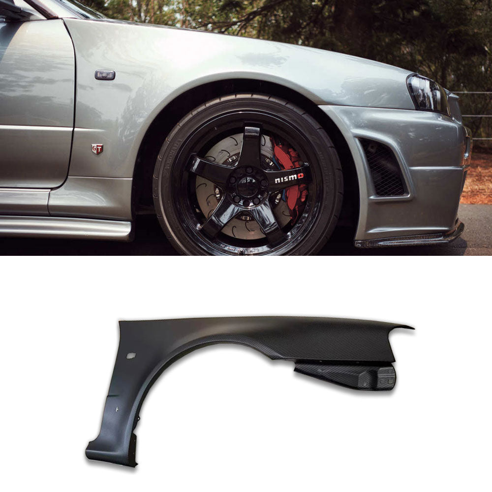 Nissan Skyline R34 GTR Dry Carbon Z Tune Style Carbon Fenders
