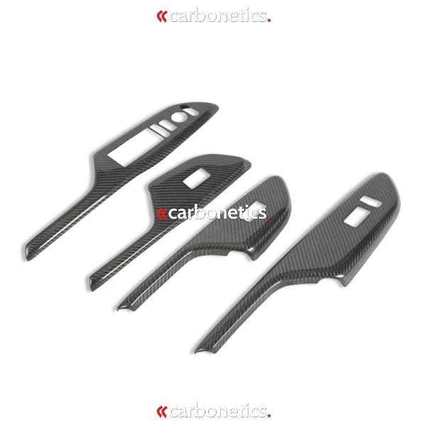 17 Onwards Civic Type R Fk8 Front & Rear Door Window Switch Trim (4Pcs)(Rhd Only) Glossy Carbon
