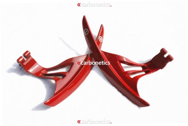 2008-2015 Nissan R35 Gtr Cba Dba Autotecknic Style Lenthened Shift Paddle 1 Pair (Glossy Red)
