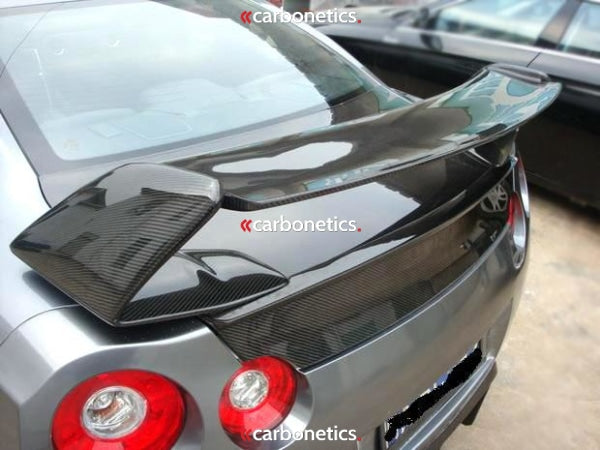 2008-2015 Nissan R35 Gtr Cba Dba Tommykaira Rowen Silver Wolf Edition Style Rear Spoiler With High