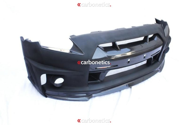 2008-2015 Nissan R35 Gtr Cba Dba Wald Sports Line Black Bison Edition Style Front Bumper W/ Fog