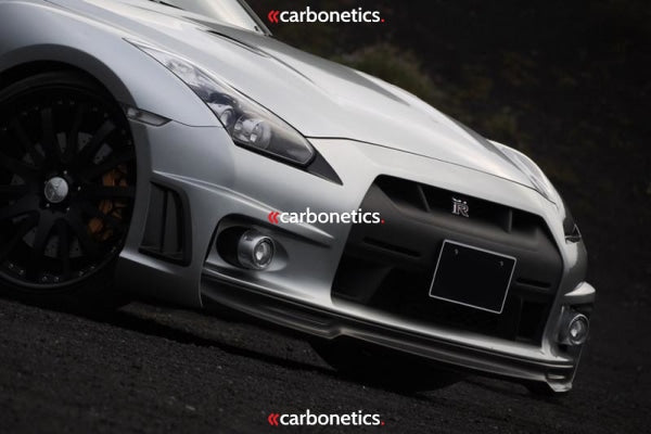 2008-2015 Nissan R35 Gtr Cba Dba Wald Sports Line Black Bison Edition Style Front Bumper W/ Fog