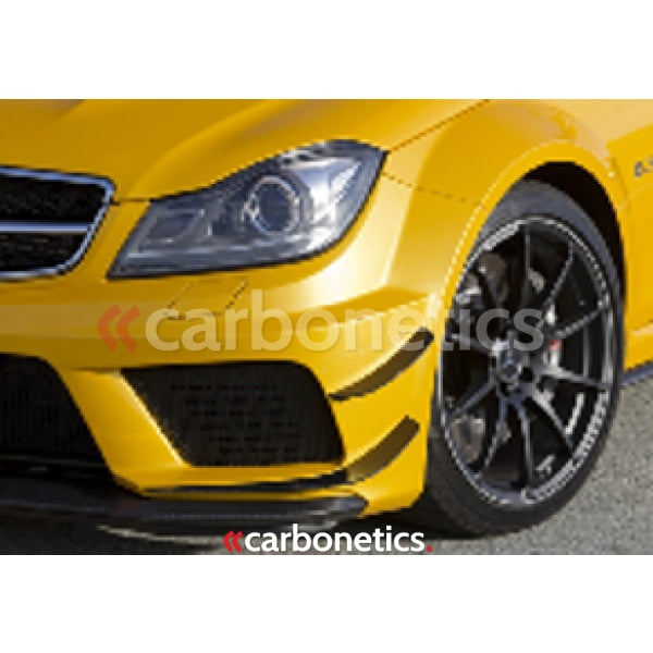 2012-2013 Mercedes Benz W204 C63 Amg Coupe Black Series Style Wider Front Bumper Canard Accessories