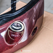 Evolution EVO 7 8 9 Red Carbon Vented Headlight Air Duct with LED Projector Light and indicator  (RHD, passenger side)