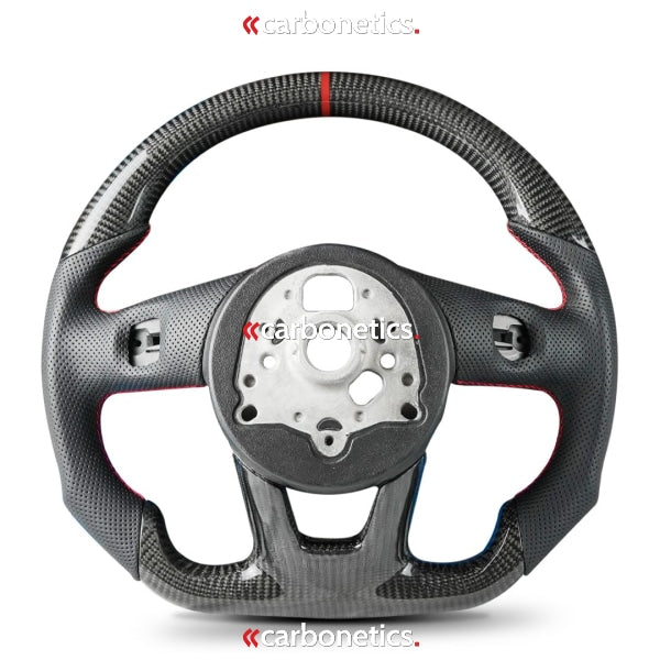 Audi Rs3 2017+ Carbon Steering Wheel With Leather And Red Stripe