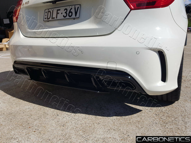 MERCEDES BENZ A CLASS W176 A45 AMG OEM 2016 UPDATE REAR DIFFUSER ABS PLASTIC