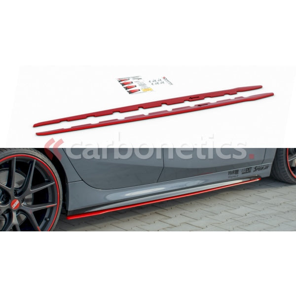 Side Skirts Diffusers (Red) Bmw 1 Series F40 M-Sport (2019-)